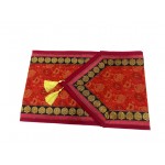 Indian Silk Table Runner with 6 Placemats & 6 Coaster in Maroon Color Size 16x62